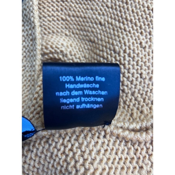 Pezzo Peplum Sweater Jacket Womens Size S Mustard Gold Hand Knit Merino Wool - Picture 5 of 7